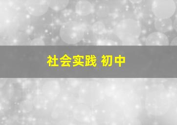 社会实践 初中